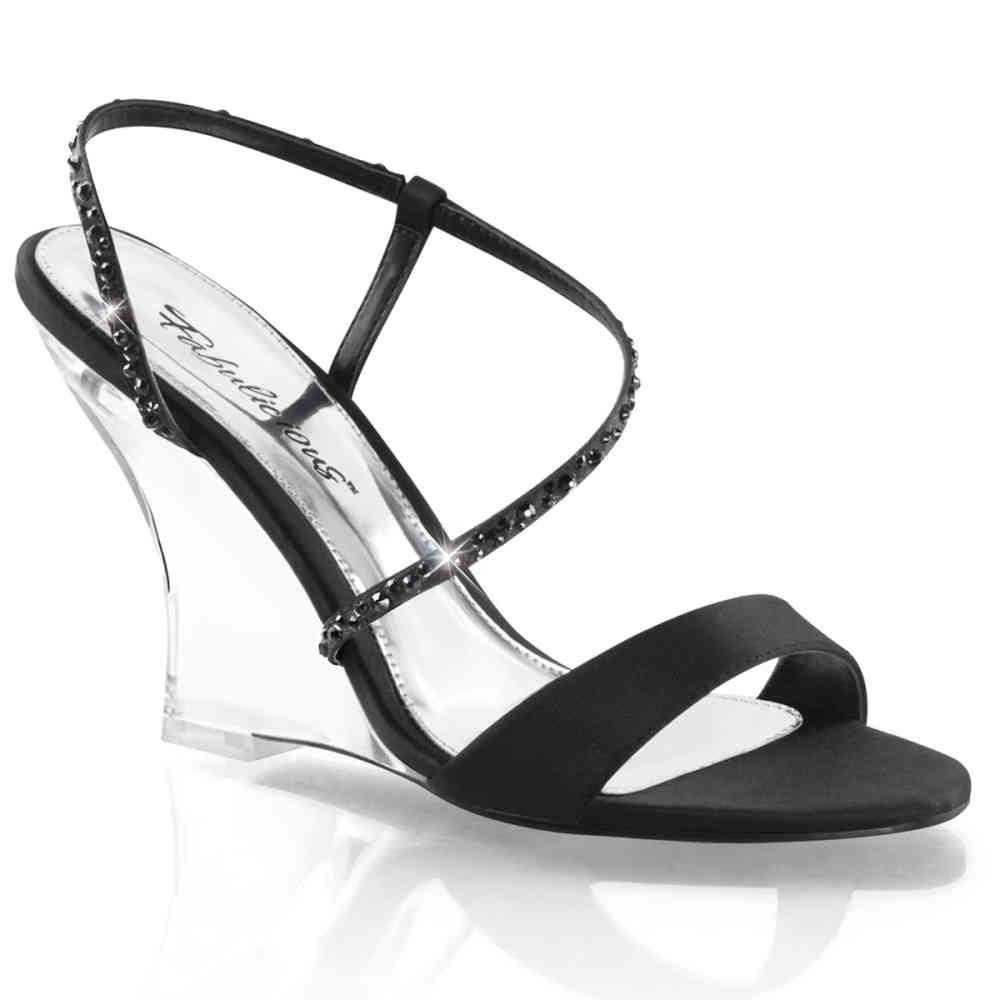 Fabulicious - LOVELY-417 Sleehakken - Zwart/Transparant